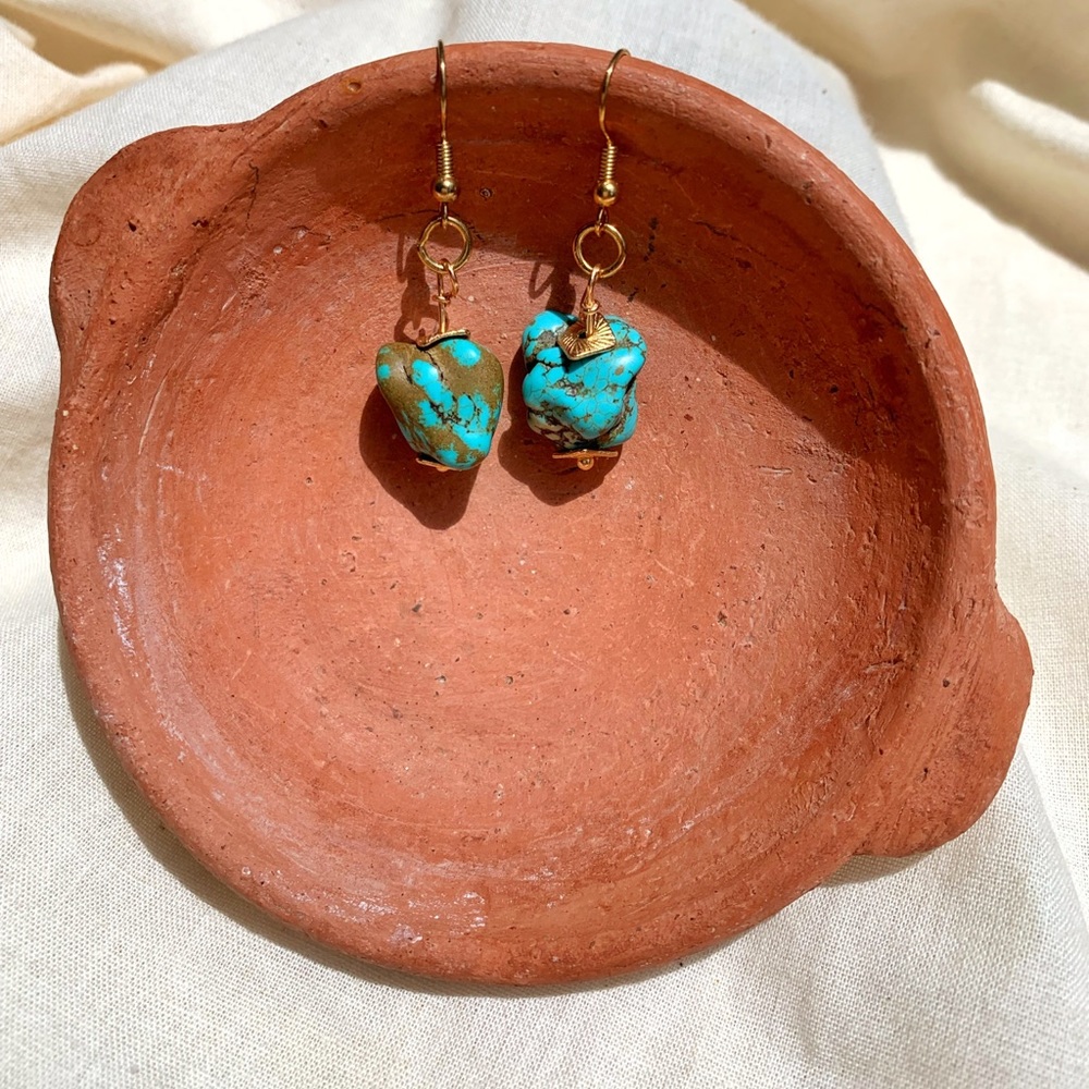 Turquoise Nugget Earrings